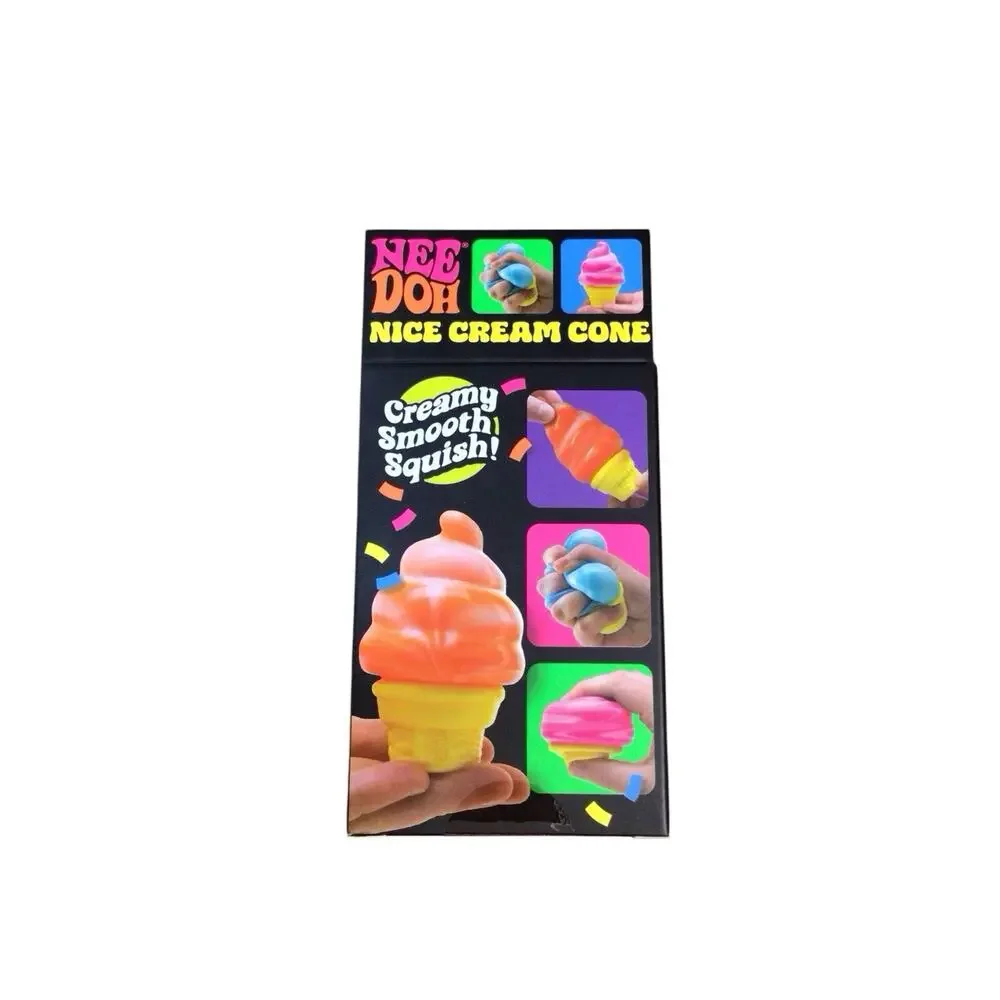 NeeDoh NICE CREAM CONE Ice Cream Squishy Toy 2026 NEE DOH Stress Orange -NEW